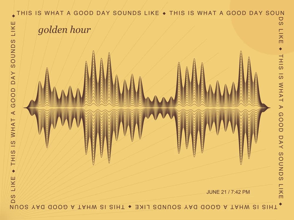 Golden hour sample layout; your audio creates a new waveform