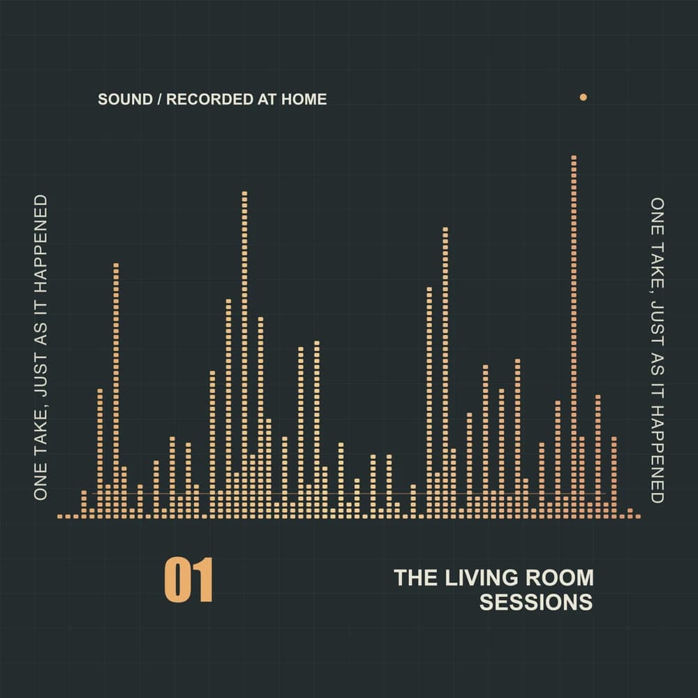Living room sessions sample layout; your audio creates a new waveform