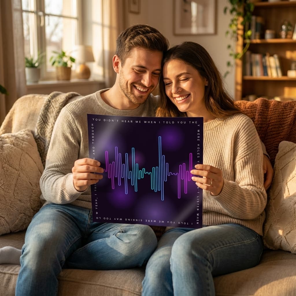 Couple with small poster