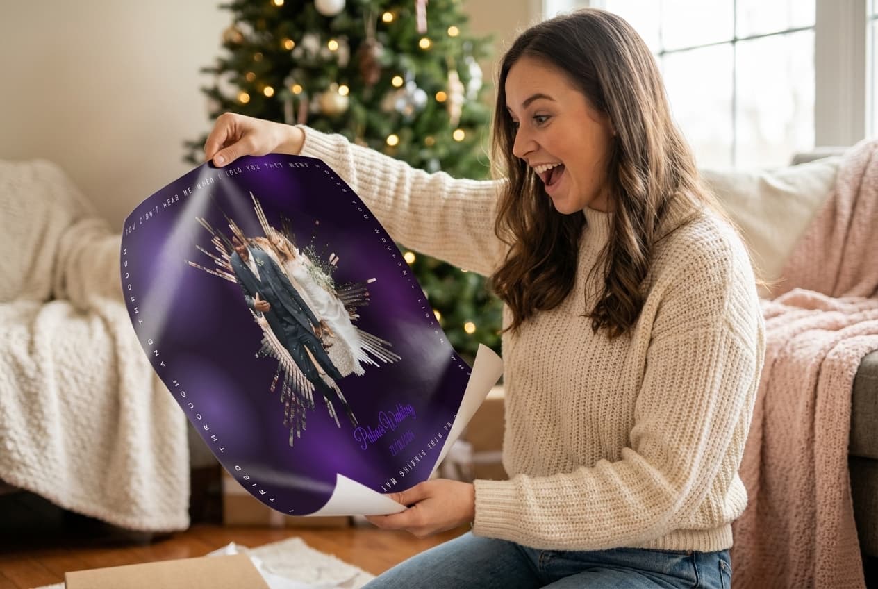 Poster gift with photo mask