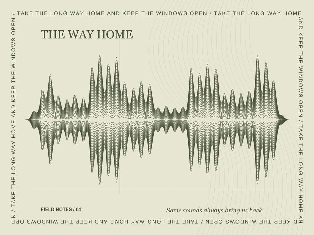 Field notes sample layout; your audio creates a new waveform