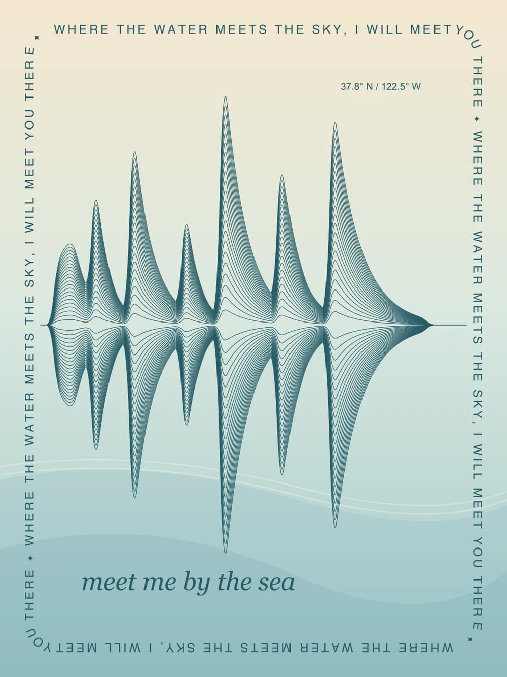 Meet me by the sea sample layout; your audio creates a new waveform