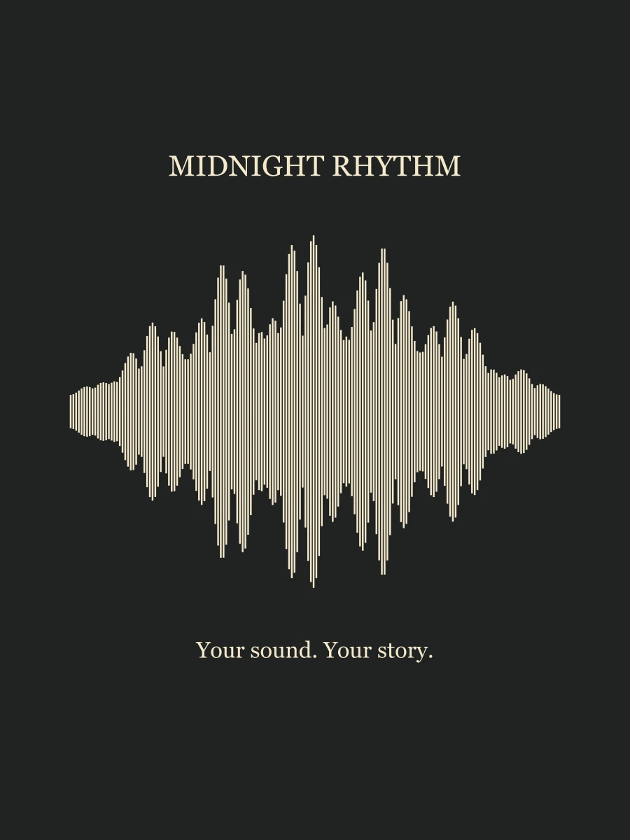 Midnight rhythm sample layout; your audio creates a new waveform
