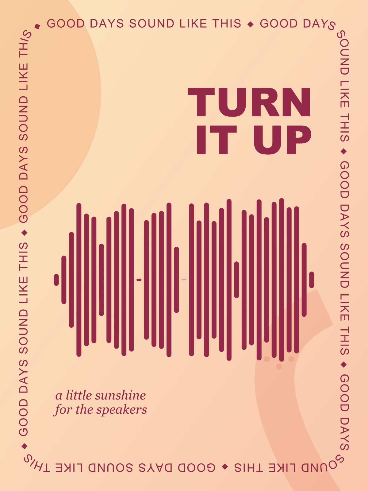 Turn it up sample layout; your audio creates a new waveform