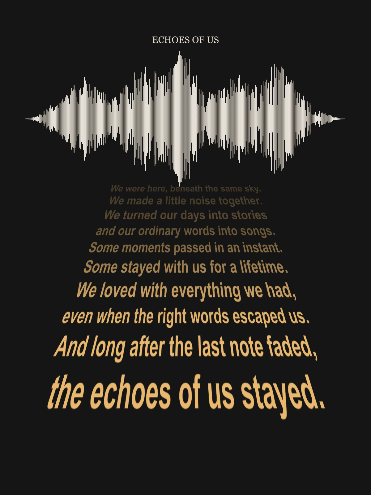 Echoes of us on Poster, 12" × 16"
