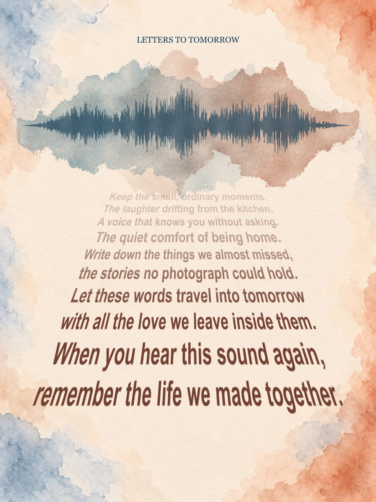 Letters to tomorrow on Poster, 12" × 16"