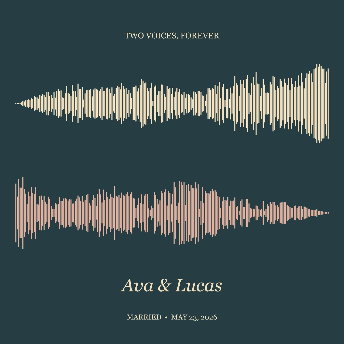 Two voices, forever on Poster, 10" × 10"