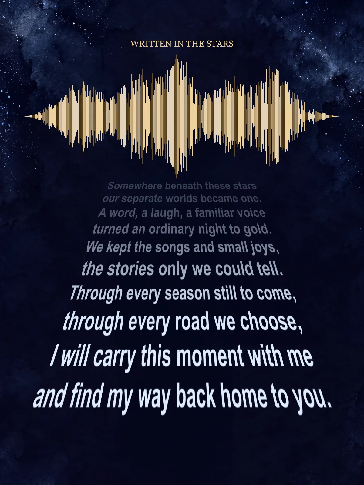 Written in the stars on Poster, 12" × 16"